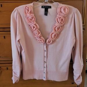 INC sweater in pale rose. Size medium. Hangs just the waist.